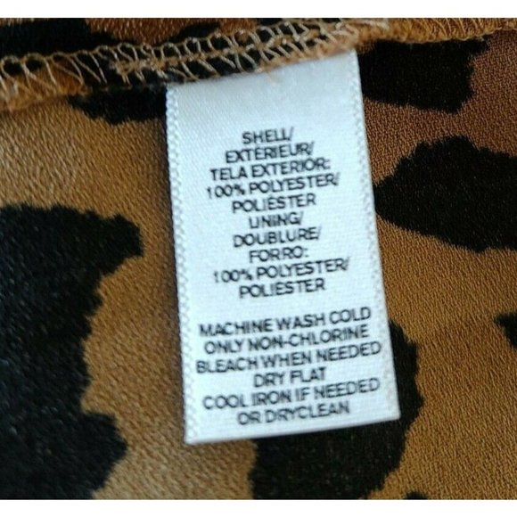 LOFT Dress 6 Leopard Animal Print Sleeveless Fit & Flare Tan & Black - Picture 8 of 8